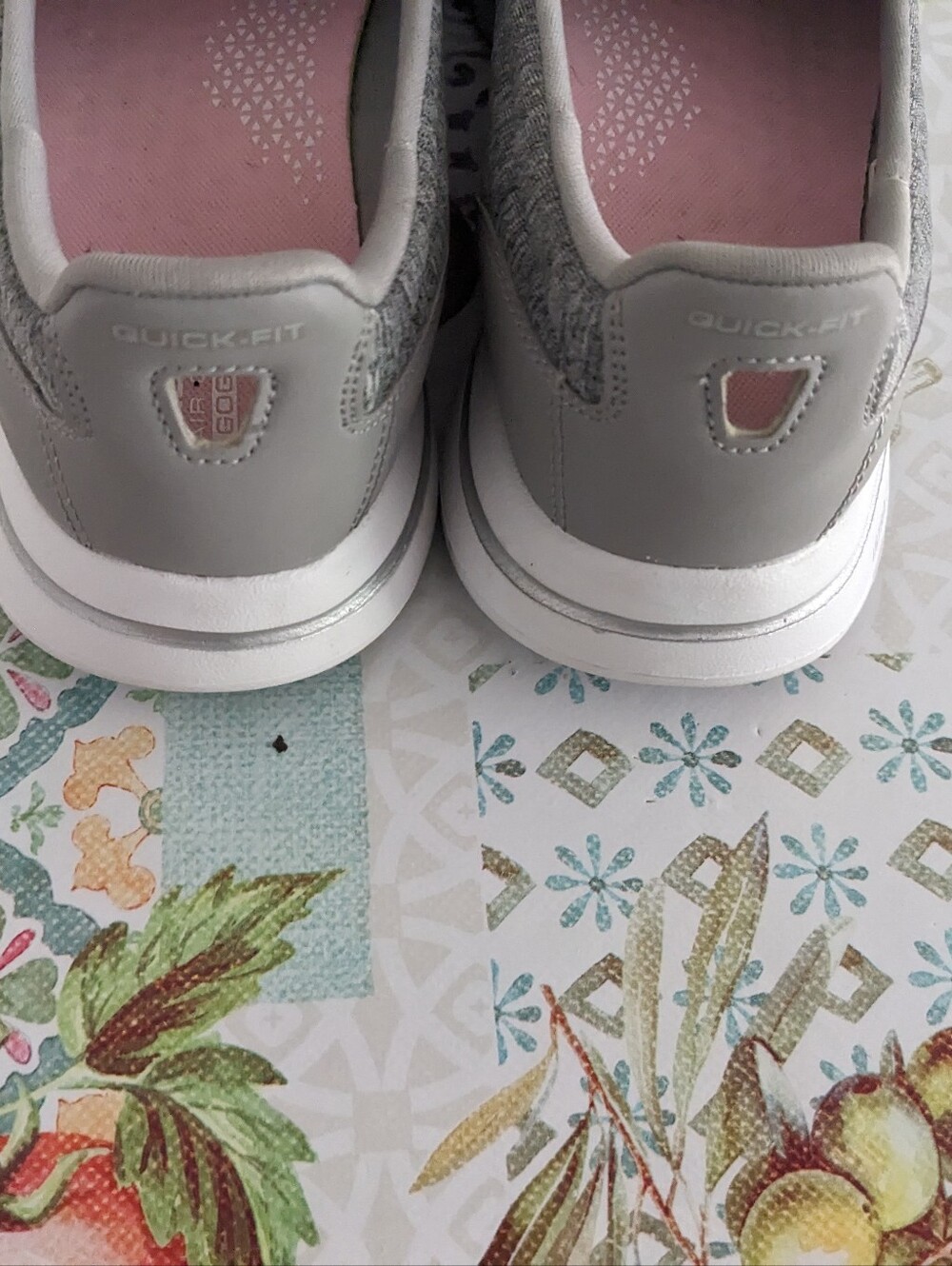 Skechers Go Walk Gray Knit Slip-On Casual Shoes - Picture 4 of 7